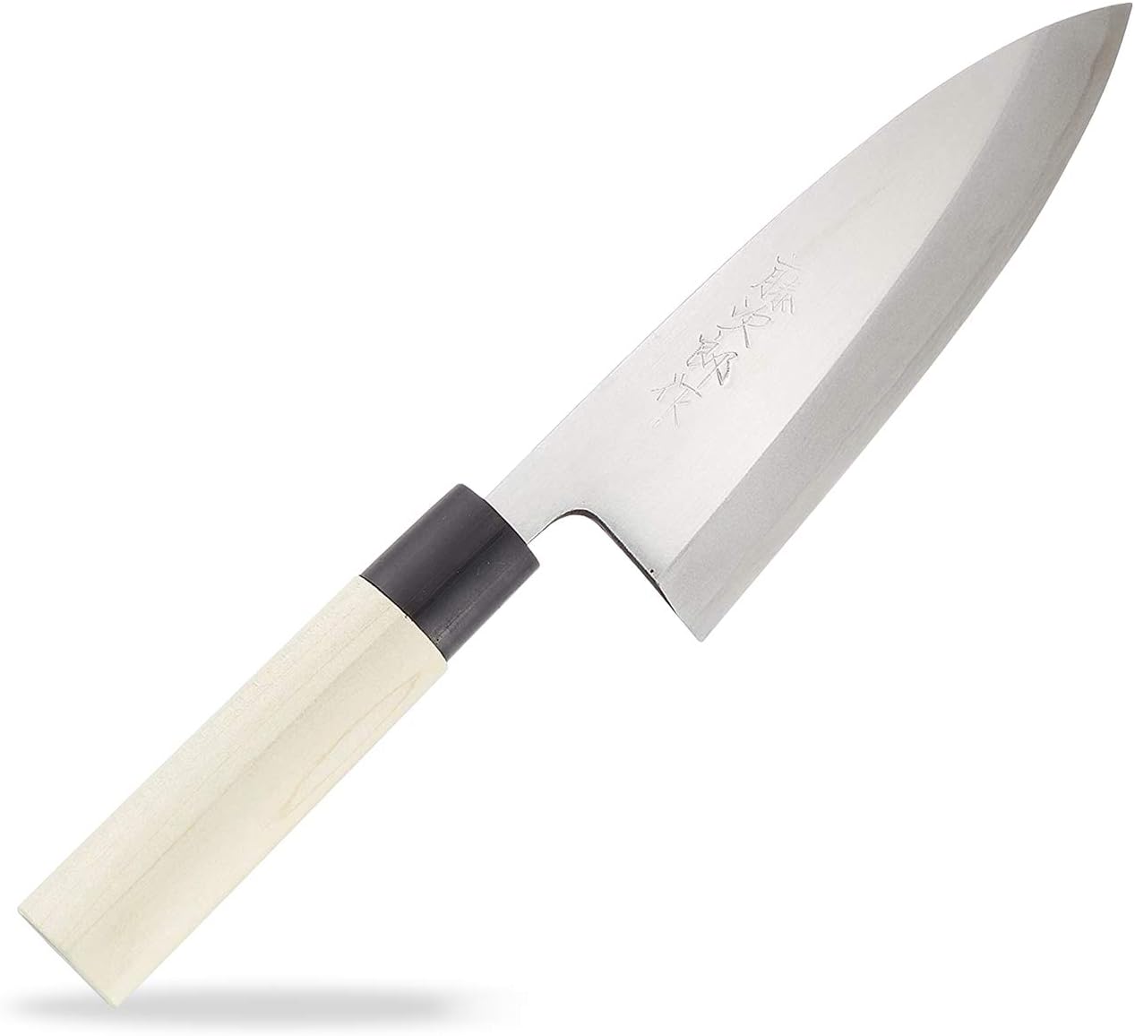 Tojiro Shirogami deba knife with magnolia wood handle and single-bevel blade