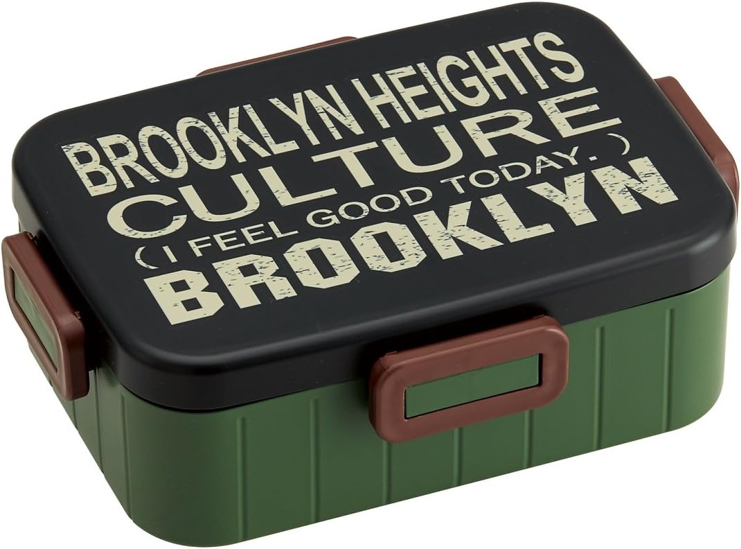 Skater YZFL9 900ml one-tier bento box with Brooklyn design and 4-point locking lid