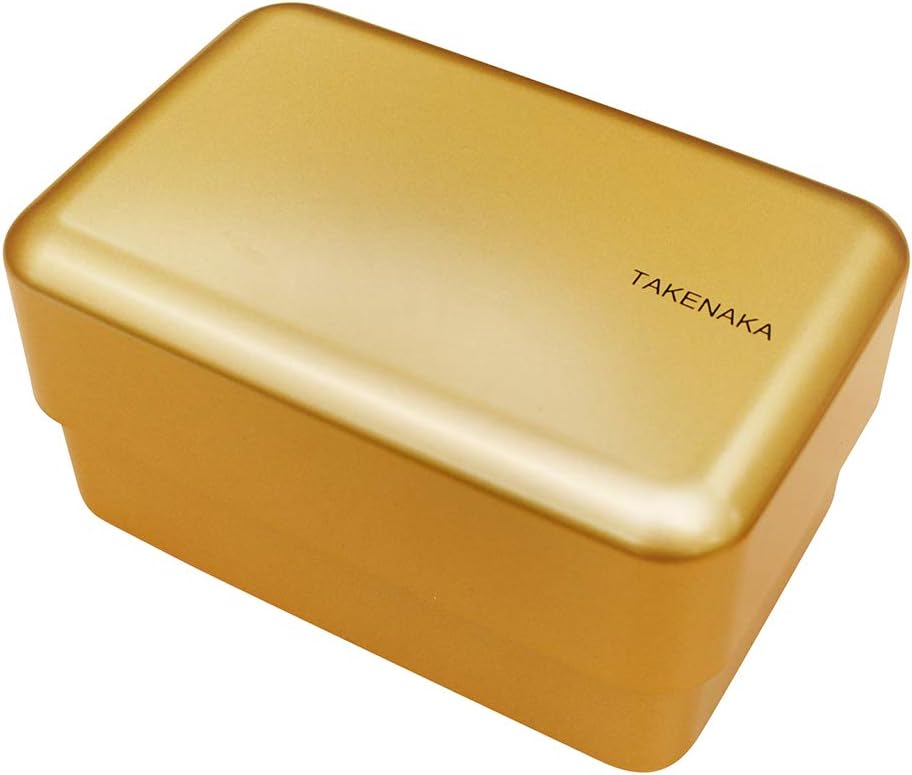 Takenaka Bento Nibble Box in matte gold, closed