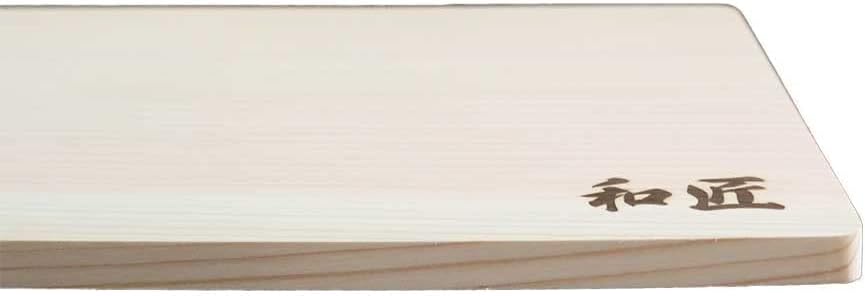Edge profile of the WASHO hinoki board showing its slim one centimetre thickness