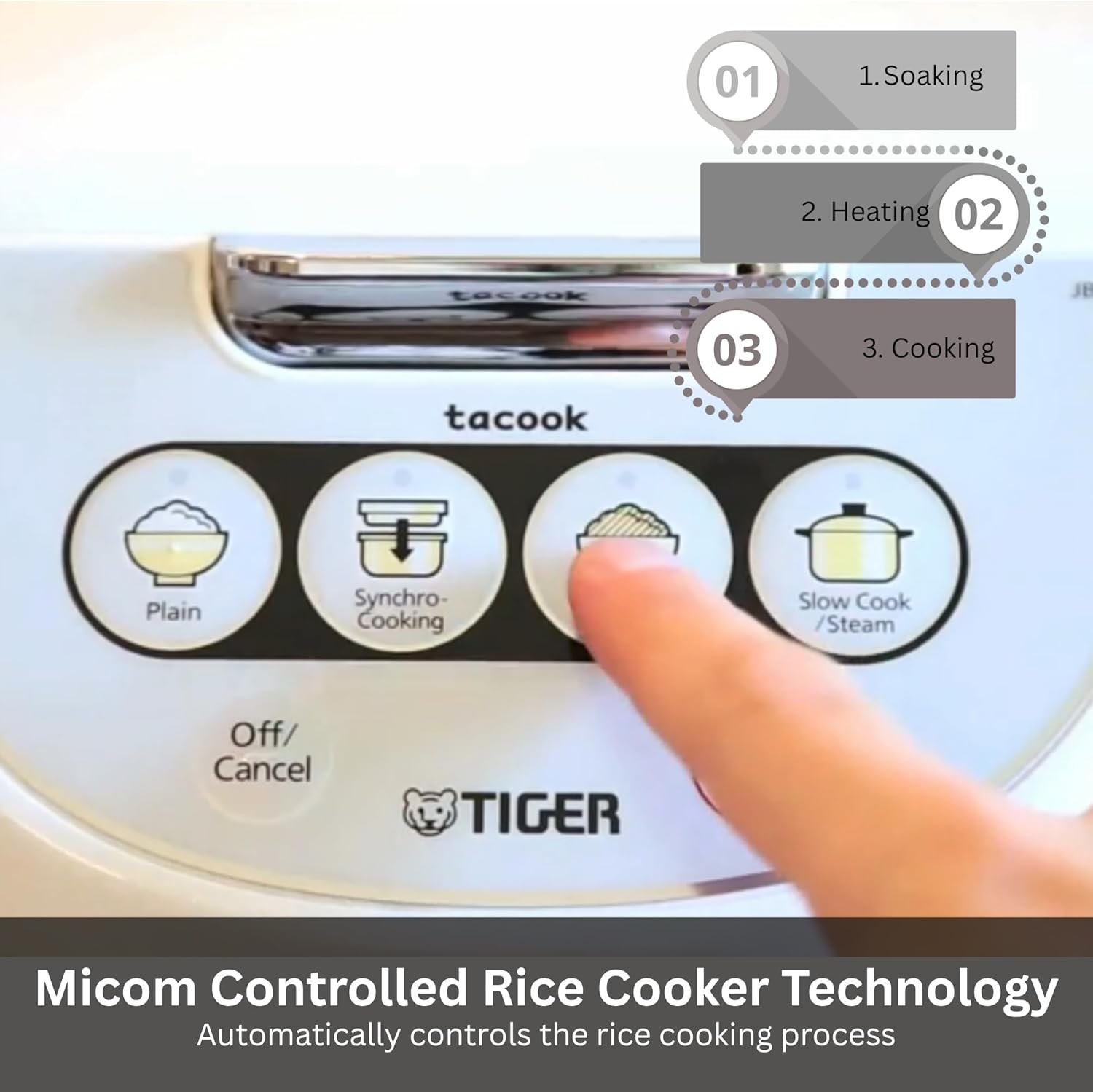 Tiger JBV-A18U-W micom rice cooker in use