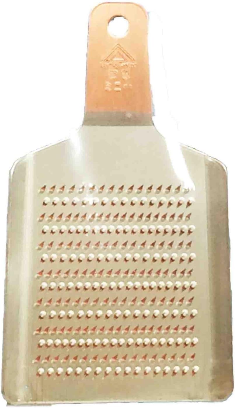 Tsuboe DO-070 tin-plated copper grater with rows of fine raised teeth plus a hanging hole in the handle