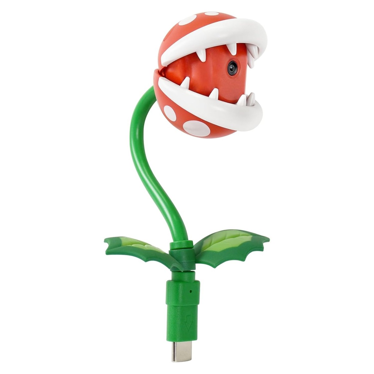 Detached Piranha Plant camera unit with USB-C plug and flexible neck