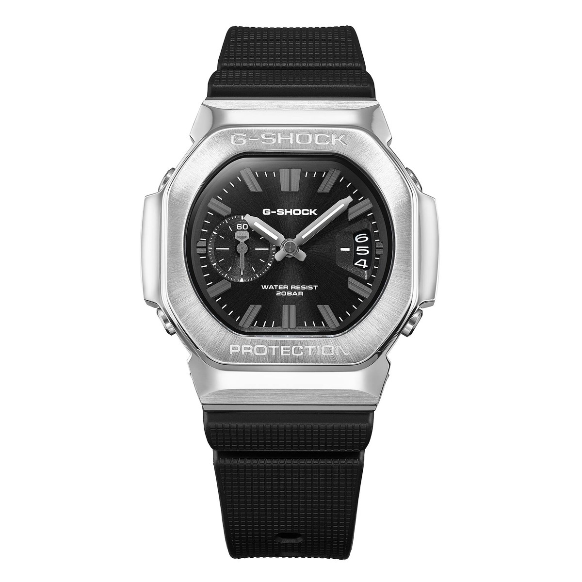 Casio G-SHOCK GMC2500-1A with stainless steel bezel plus black resin band