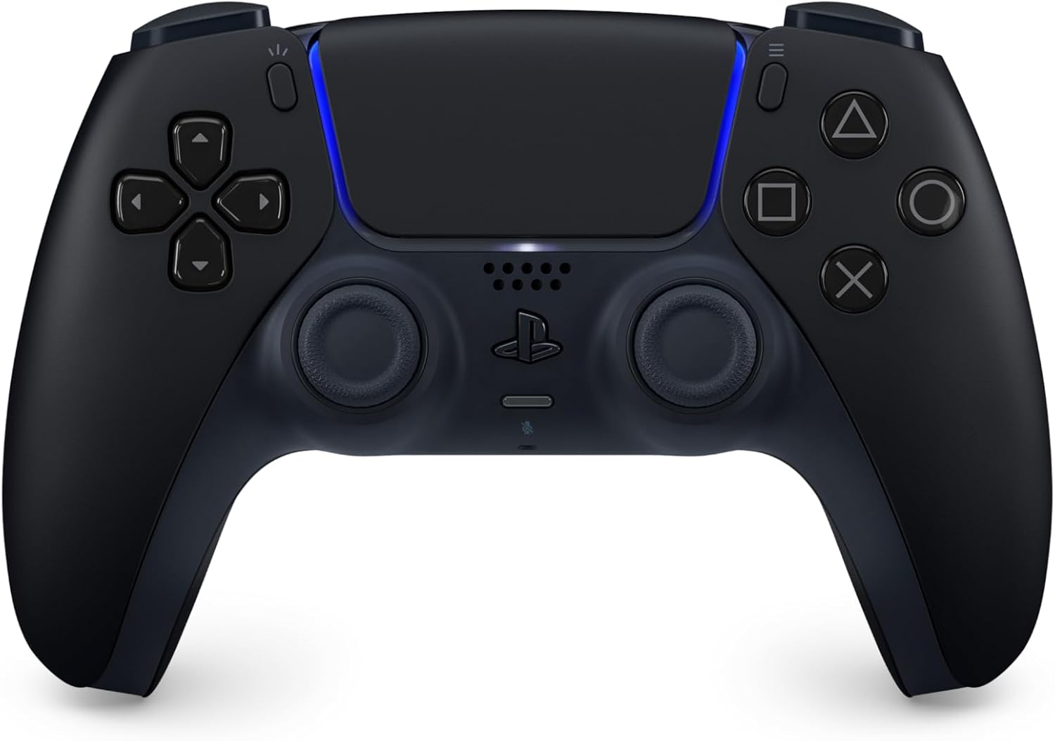 PlayStation DualSense wireless controller in Midnight Black, front view