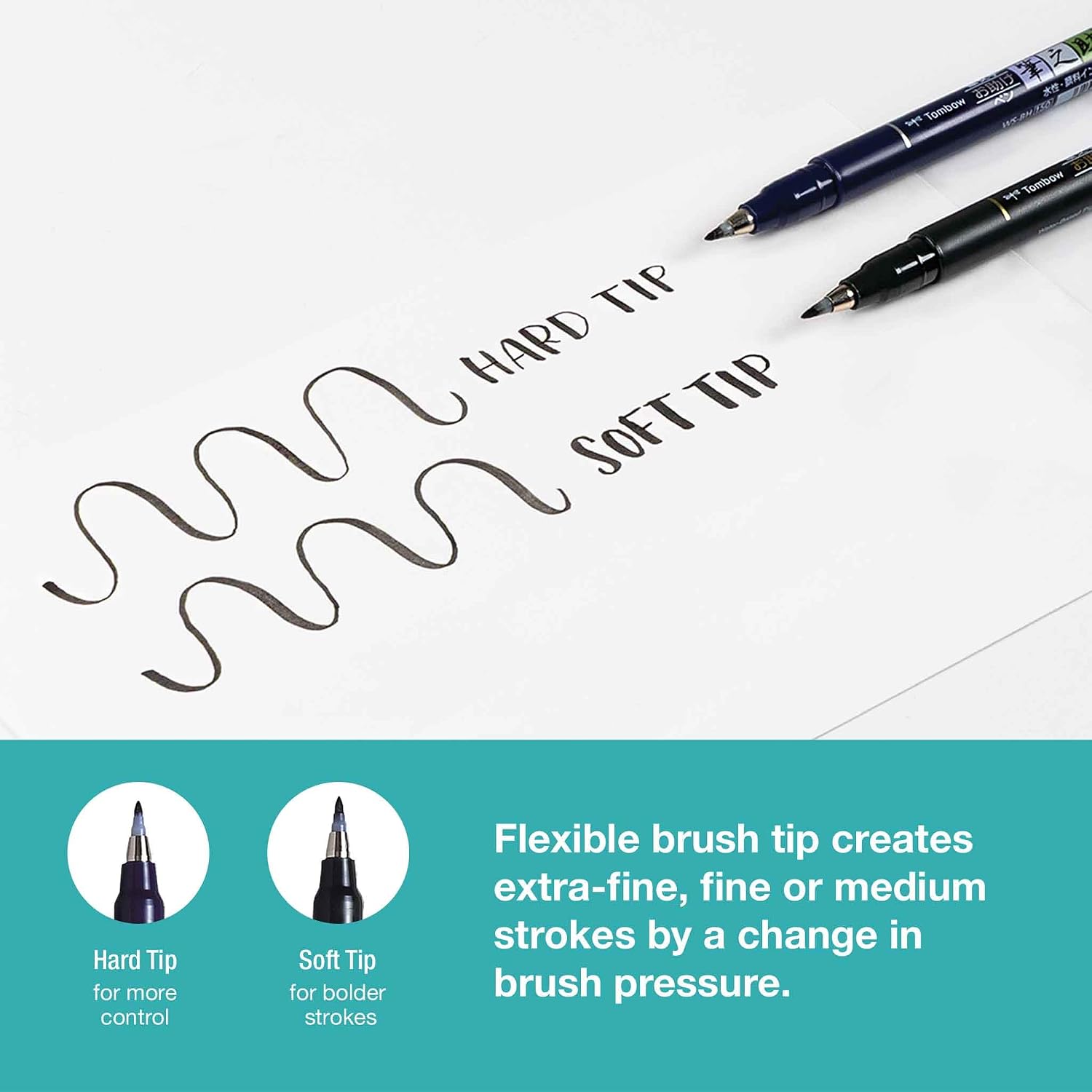 Fudenosuke hard tip versus soft tip stroke samples