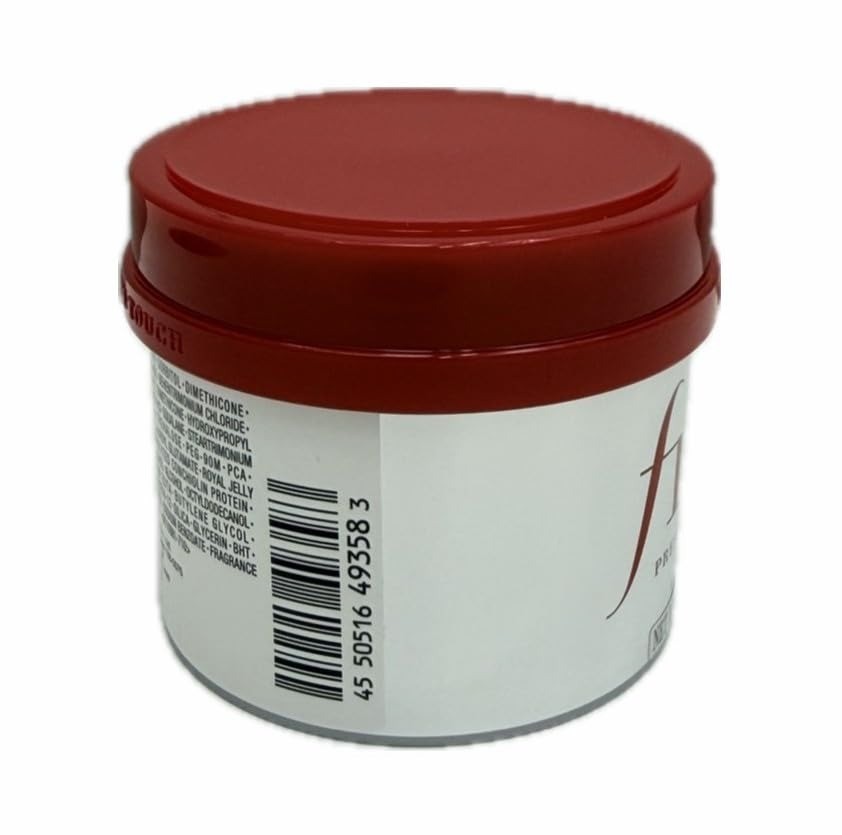 Side view of the Fino hair mask jar with English label