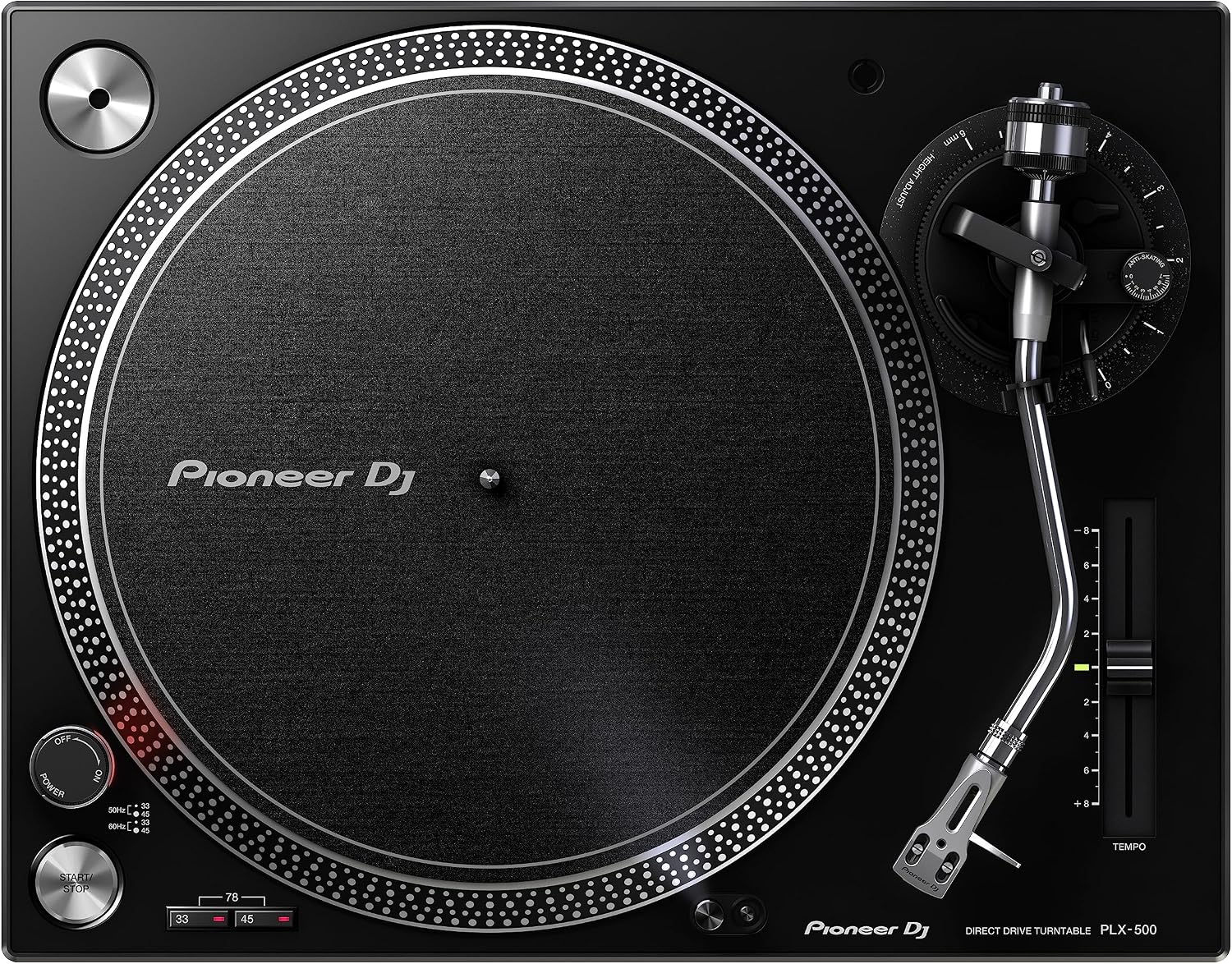 Pioneer DJ PLX-500 direct-drive turntable with USB output, black