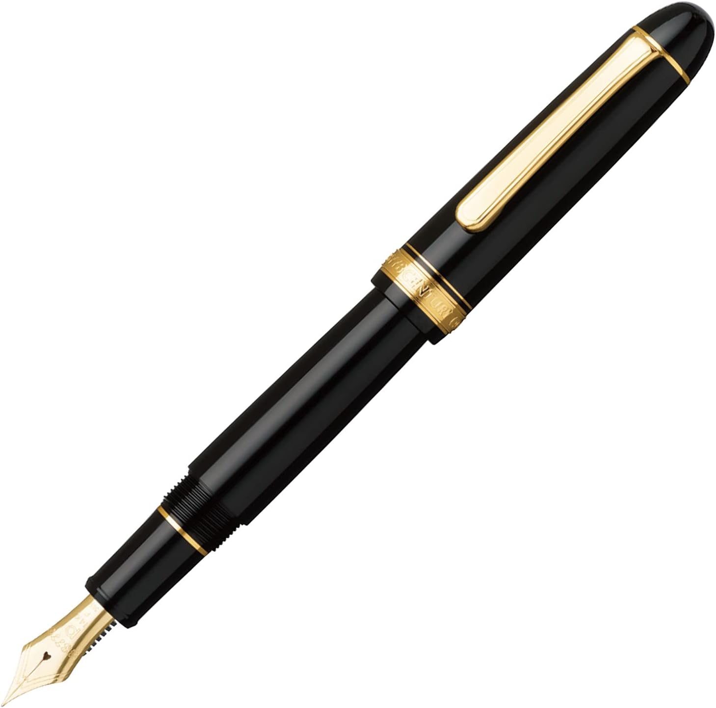 Platinum 3776 Century fountain pen in black resin with gold trim