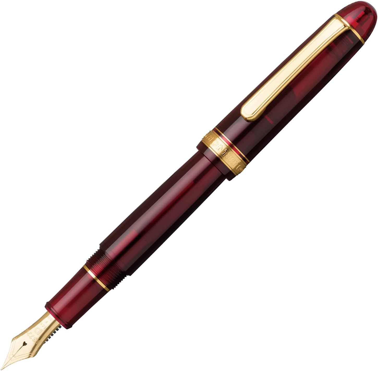 Platinum 3776 Century in translucent Bourgogne red with gold trim