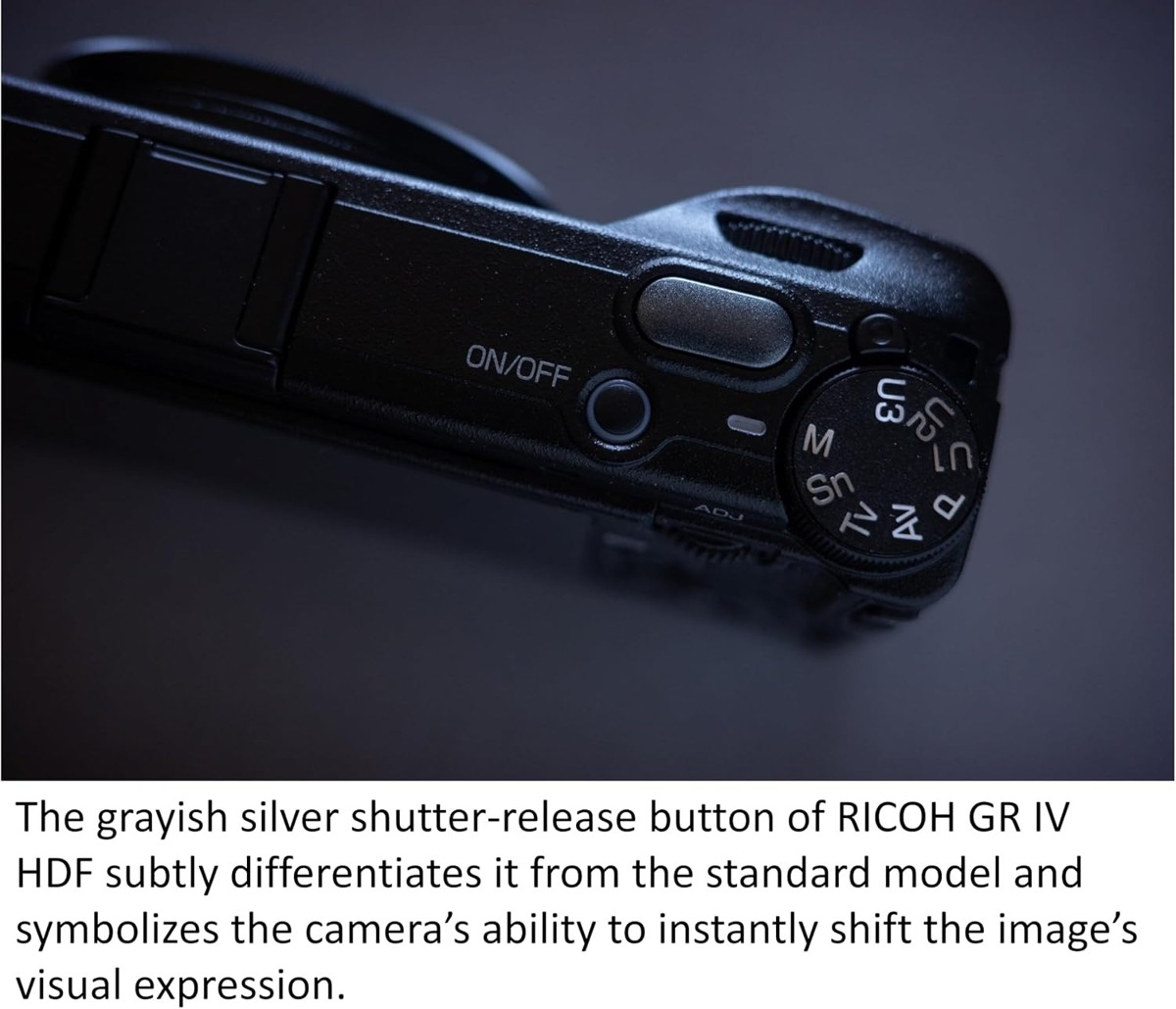 Grayish silver shutter button on the Ricoh GR IV HDF