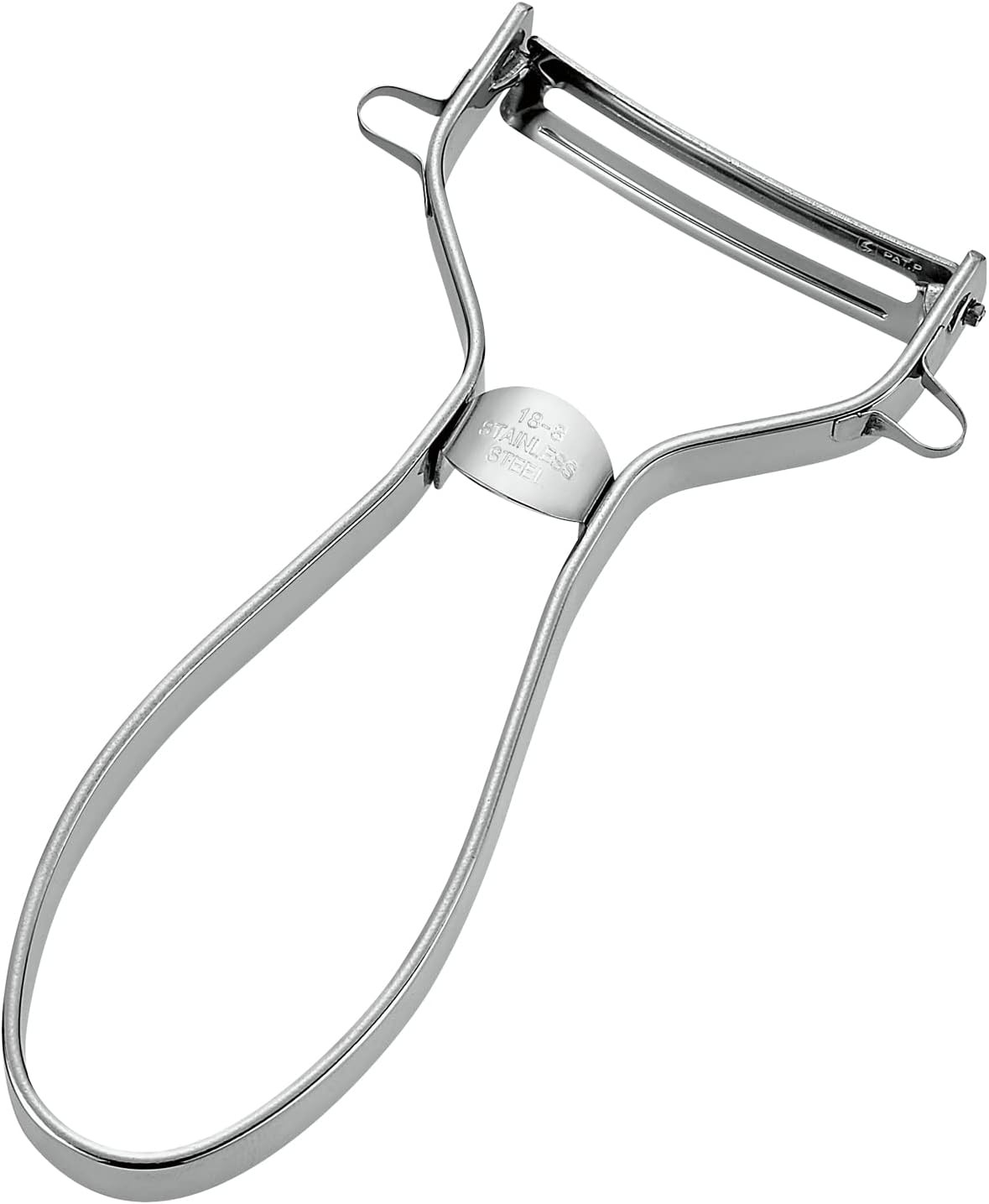 Shimomura Pro Grade Rapid Peeler PG-642 in polished stainless steel with a long loop handle