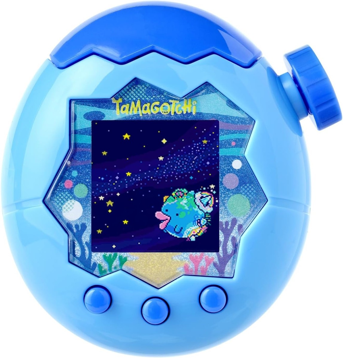Tamagotchi Paradise Blue Water front view with color screen