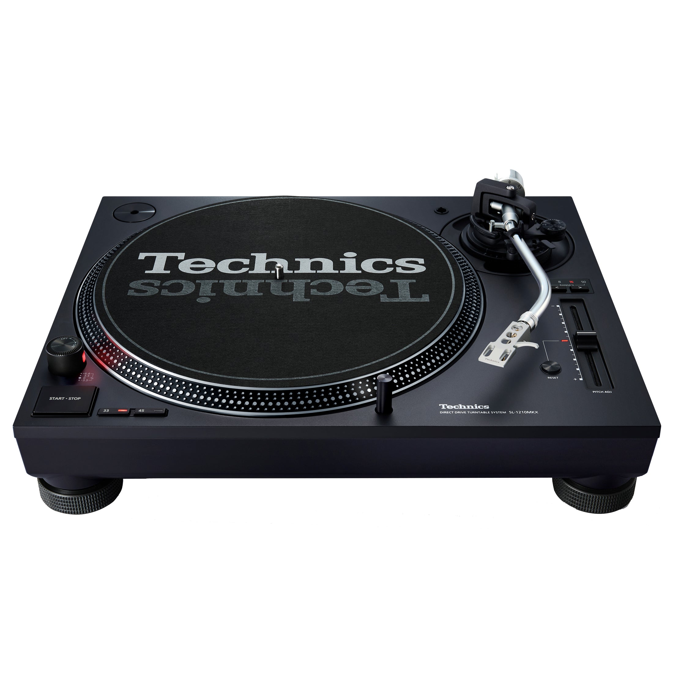 Technics SL-1210MKX direct-drive DJ turntable in black with polished silver tonearm